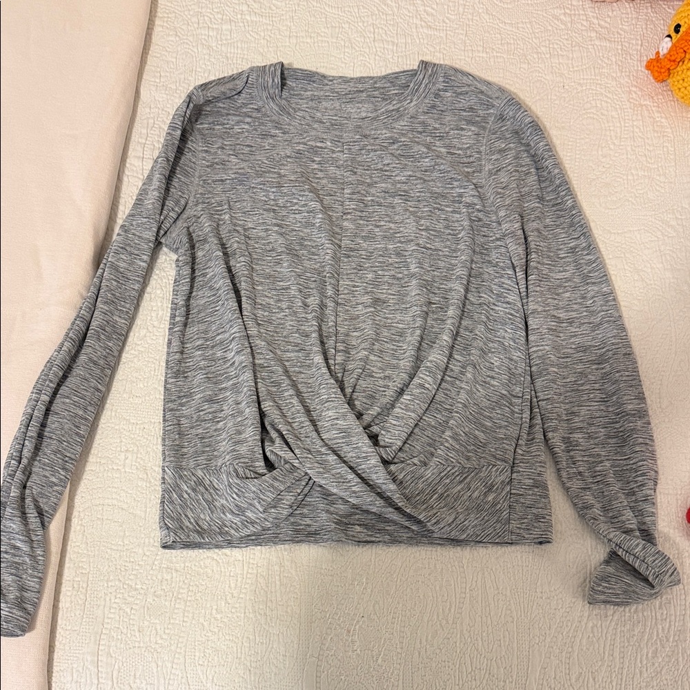 Heather Gray Women's Twist Front Top